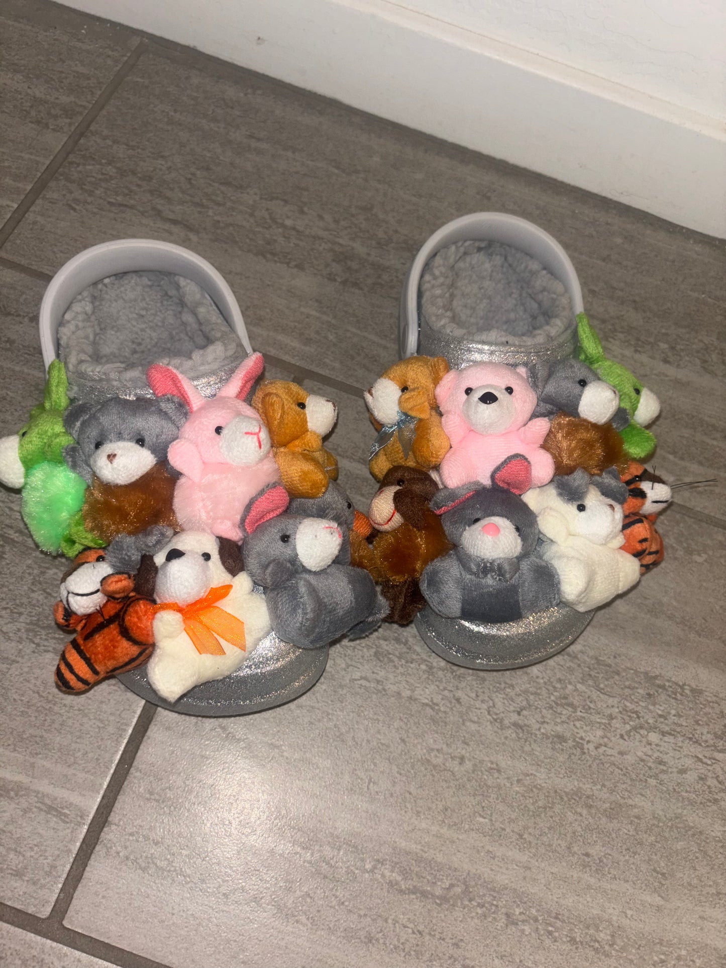 Grey Animal Clogs